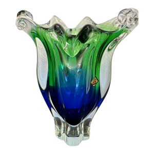 Chrisbka Josef Hospodka Vintage Hand Blown Glass Art Vase