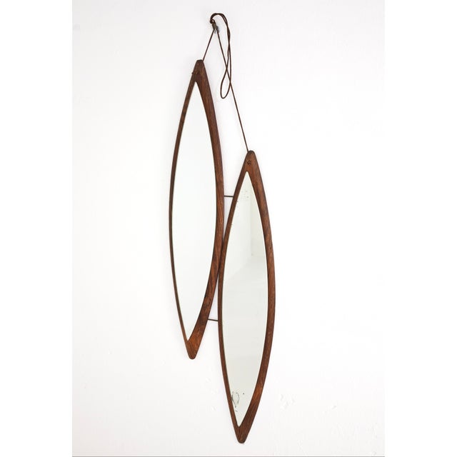 Mid-Century Modern Italian Oval Wooden Wall Mirror, 1970 For Sale - Image 11 of 12