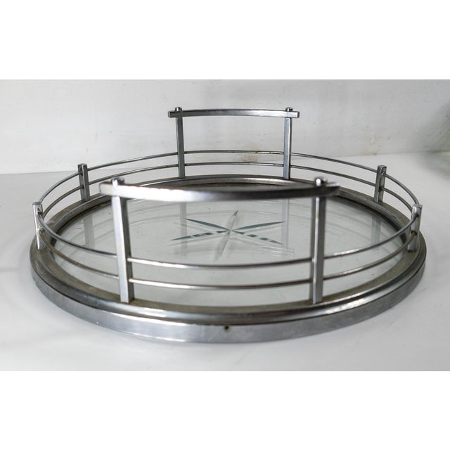 Mid-Century Crome Plated Decorative Serving or Bar Tray For Sale - Image 4 of 13