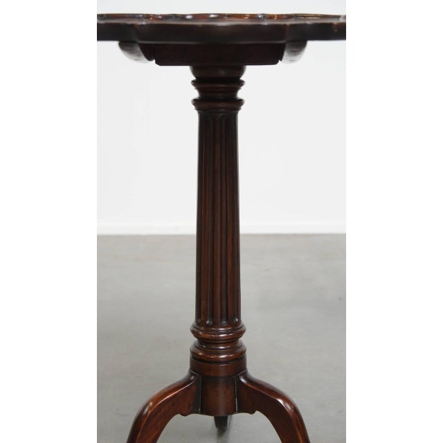 English Wine Table with Ornate One-Piece Top For Sale - Image 4 of 12