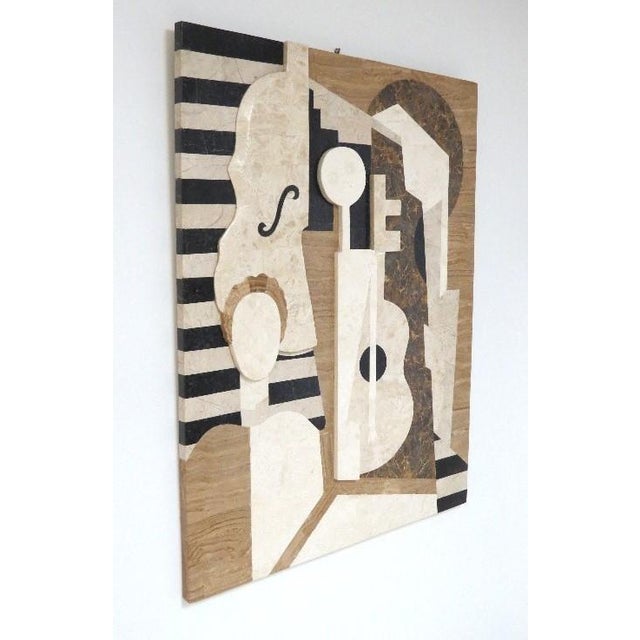 Large 42-Inch Postmodern Cubist Tessellated Stone Relief Sculpture - Marquis Collection of Beverly Hills - After Juan Gris For Sale - Image 4 of 12