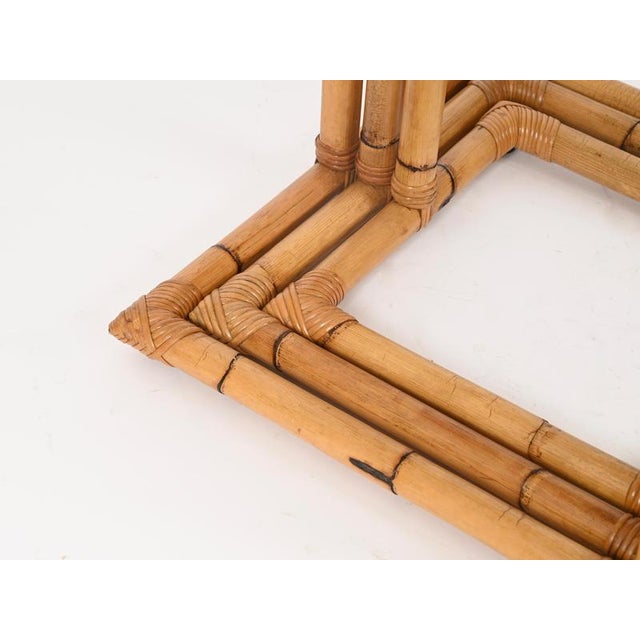 Nesting Tables in Bamboo and Brass, Italy, 1970s, Set of 3 For Sale - Image 12 of 15