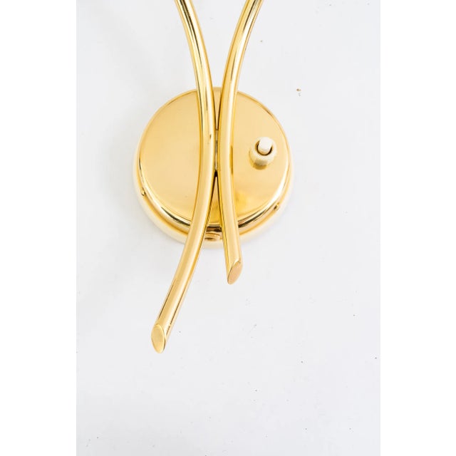 2 Rupert nikoll wall lamps Vienna around 1960s Brass polished and stove enameled (The bulbs are not included they are only...