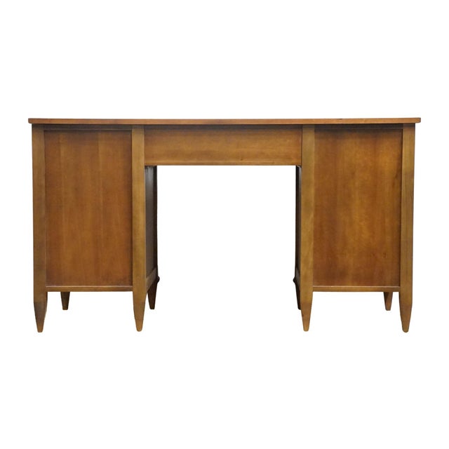 Bassett Furniture Solid Cherry Italian Neoclassical Tuscan Style 54" Writing Desk For Sale - Image 10 of 11
