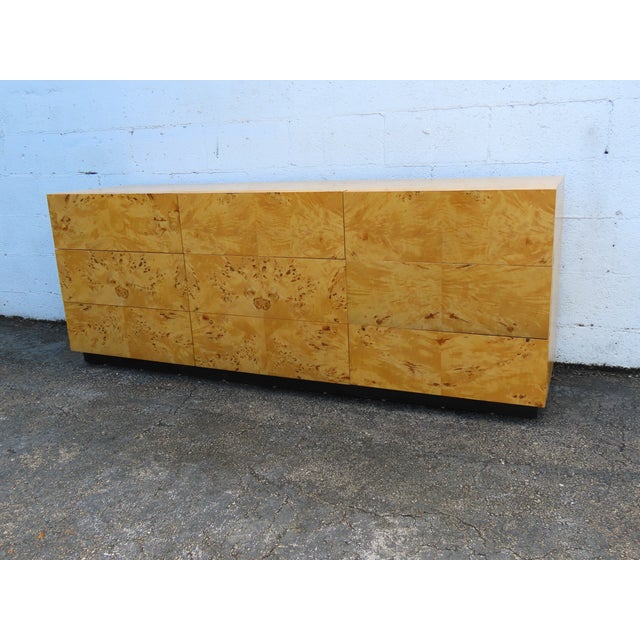 Mid Century Modern Hollywood Regency Burlwood Dresser 6383 For Sale - Image 13 of 18