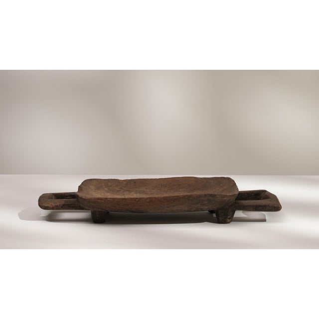 Brown Mid 20th Century Mali Brutalist Brown Wood Platter For Sale - Image 8 of 18
