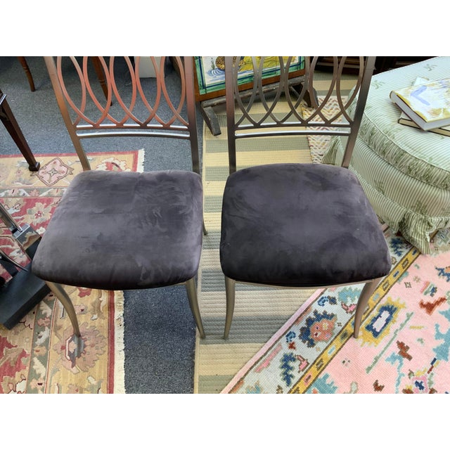 Late 20th Century Metal Dining Chairs, a Pair For Sale - Image 9 of 12