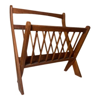 1970s Danish Modern Folding Teak Magazine Rack For Sale