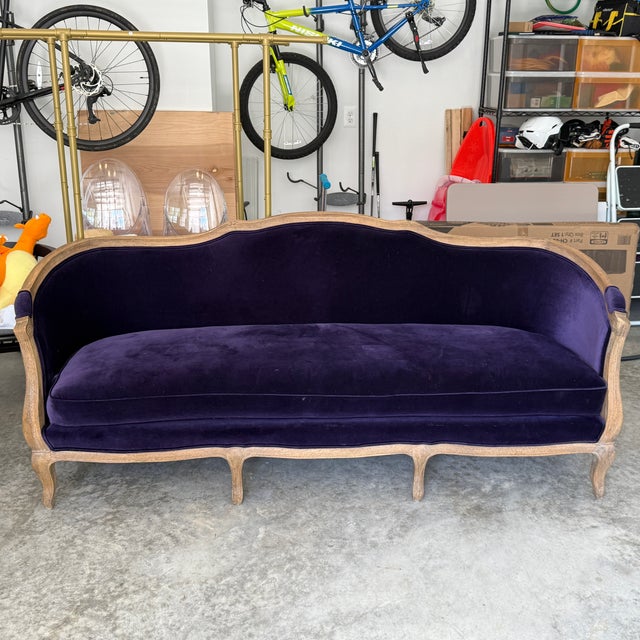 Purple Silvia Sofa in Schumacher Velvet For Sale - Image 8 of 10