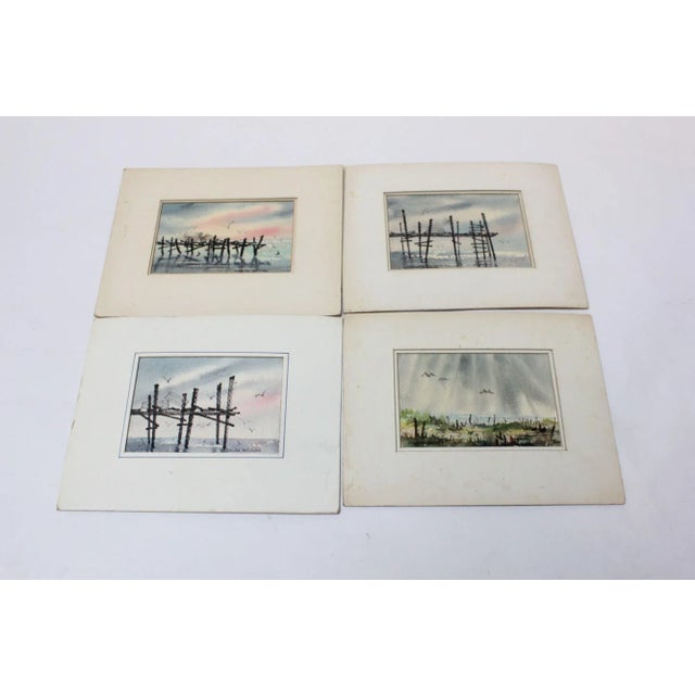 Set of Four Plein-Air Seascape Watercolors by Stanley C. Brodey For Sale - Image 11 of 11