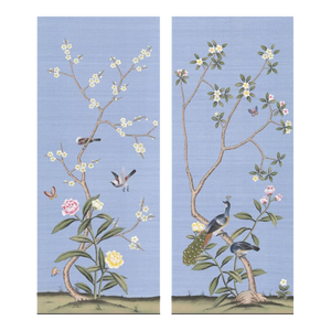 24"*48", Chinoiserie Wall Artwork, Wallpaper Panel - Set of ( No Frame)