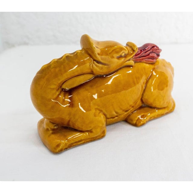 1970s Mid-Century Ashtray with Fire-Dreathing Salamander from Cognac Monnet, 1970s For Sale - Image 5 of 11