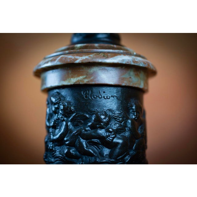 Jean De Bologne and Clodion, Mercury and Abundance, 1800s, Bronze and Marble, Set of 2 For Sale - Image 9 of 16