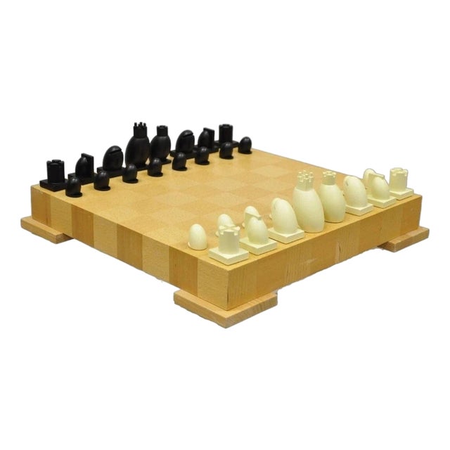 1990s Michael Graves Postmodern Chess & Checkers Set Maple Wood Modern Board For Sale