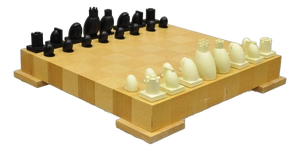 1990s Michael Graves Postmodern Chess & Checkers Set Maple Wood Modern Board