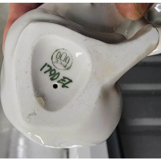 1980s Bing & Grondahl Danish Hand-Painted Polychrome Fine Porcelain Figurine For Sale - Image 5 of 7