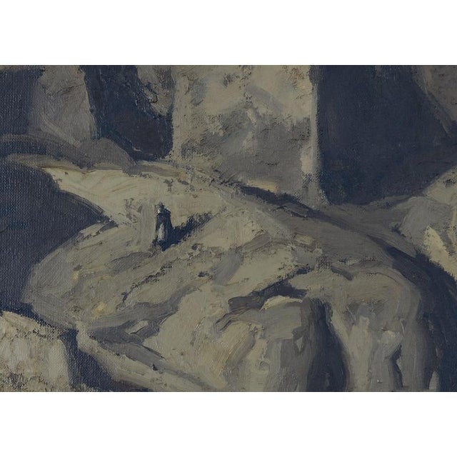 Miguel Ángel Echauri, Village Landscape with Figure, Oil on Canvas For Sale - Image 4 of 8
