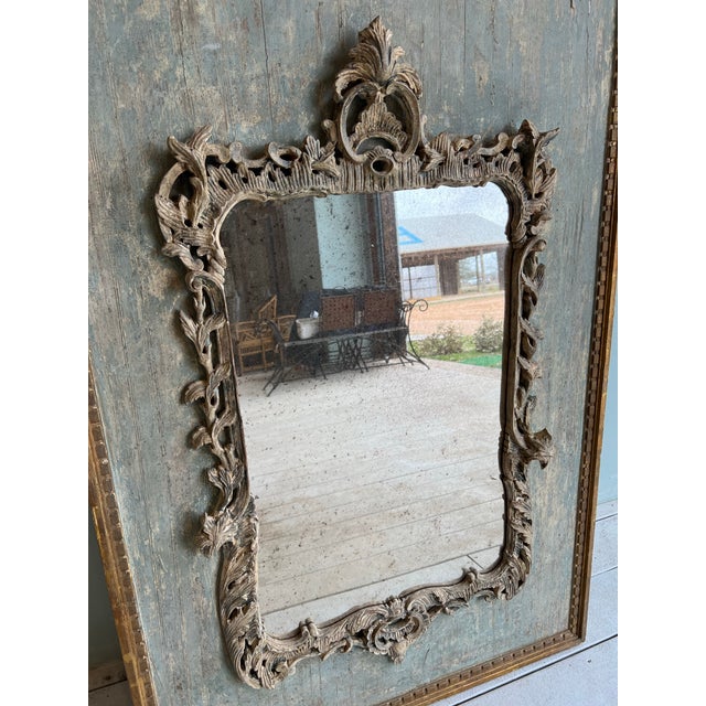 Mid 19th Century Beautiful 19th C Antique Italian Mirror on Painted Tuscan Panel For Sale - Image 5 of 10