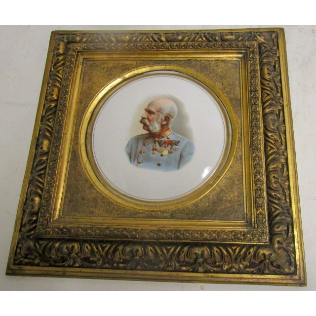 K P M Porcelain Painting of Franz Josef of Austria in Ornate Giltwood Frame For Sale - Image 12 of 13