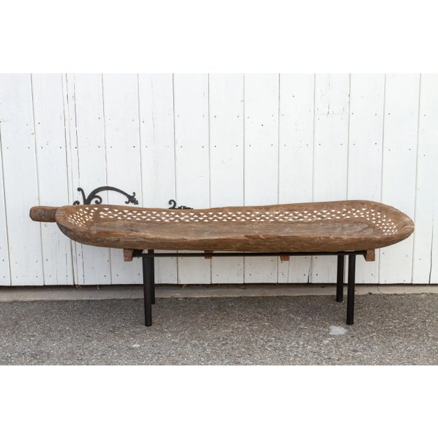 Tribal Naga Trough Table With Mother of Pearl Inlay For Sale - Image 3 of 12