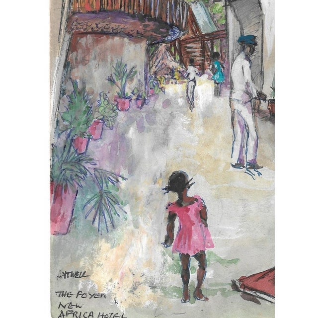 African Ivy Attwell Tanzania Today Figure Study Watercolor For Sale - Image 3 of 3