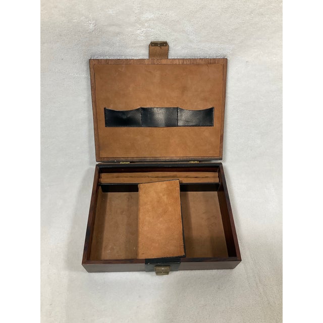 Wood Vintage West Germany Rosewood & Brass Jewelry Box Storage Organizer Men’s Gift Trinket Box, Circa 60s For Sale - Image 7 of 12