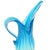 Late 20th Century Vintage Murano Fratelli Toso Tall Opalescent Sky Blue White Fade Italian Ribbed Art Glass Pitcher Flower Vase For Sale - Image 5 of 10