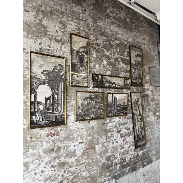 Hollywood Regency Set of 7 Vintage European Architecture Prints From a Prominent New Jersey Estate For Sale - Image 3 of 12