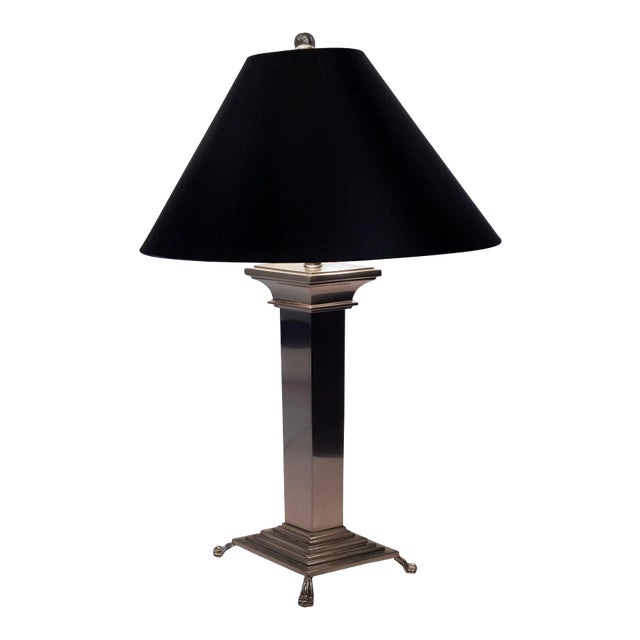 Modern Polished Nickel Table Lamp For Sale