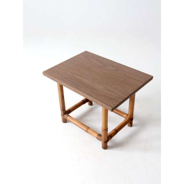 Mid Century Calif-Asia Rattan Side Table For Sale - Image 6 of 7
