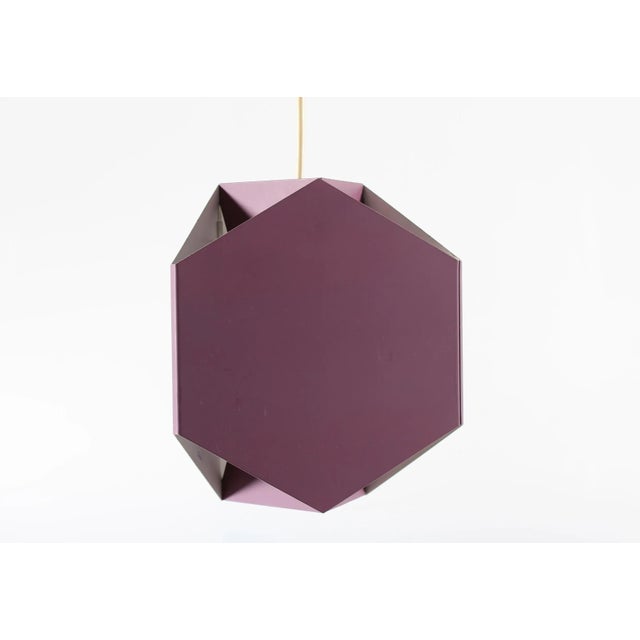 Purple Modern Danish Metal Purple Ceiling Lamp by Lyfa, 1960s For Sale - Image 8 of 8