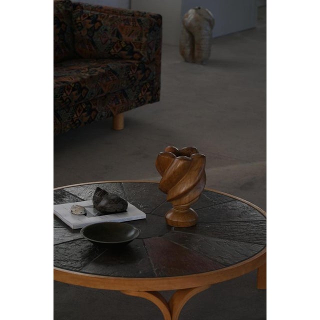 Mid-Century Modern Danish Low Coffee Table with Wood Frame and Ceramic Tile Top, 1960s For Sale - Image 3 of 11
