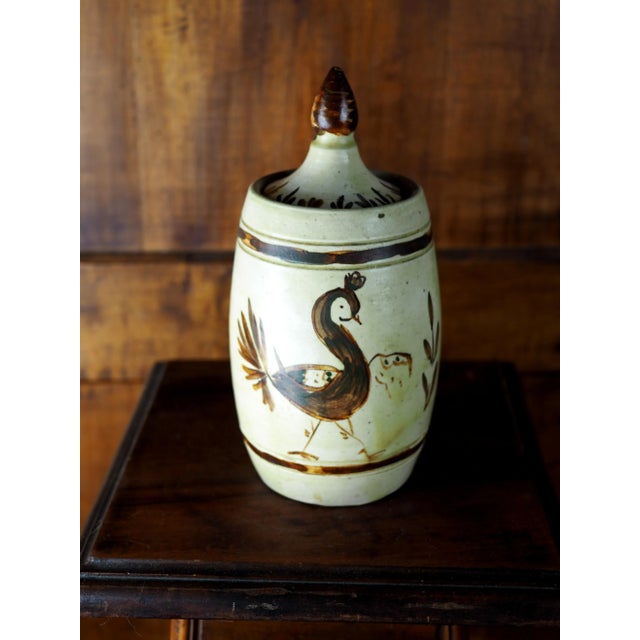 1960s Midcentury French Naive Boho Lidded Jar With Bird For Sale - Image 11 of 11