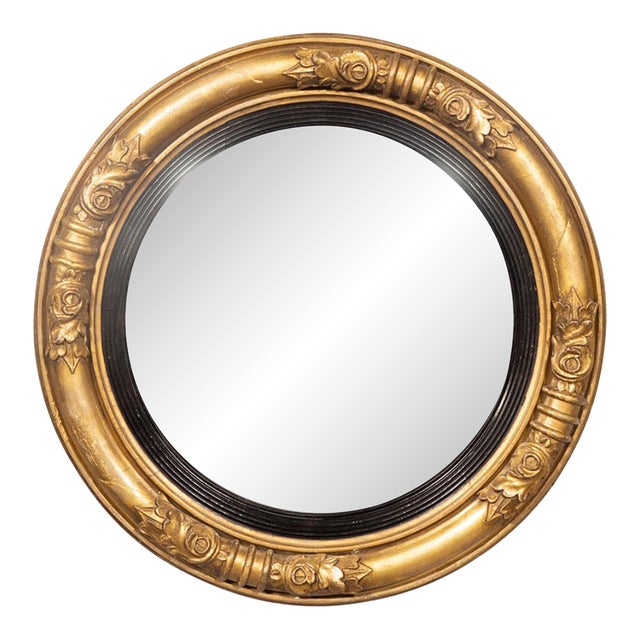 Regency Giltwood Convex Mirror For Sale