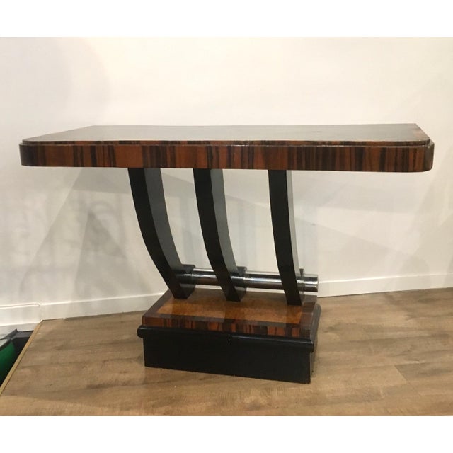 Wood Art Deco Console Table, 1930s For Sale - Image 7 of 9