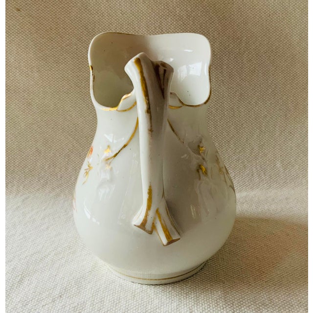 Pink Exceptional Antique French Limoges Creamer by Gerard DuFressis - Mid-19th Century For Sale - Image 8 of 10