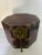 antique Asian octagonal, shape, brass, and wooden box having lock keys and wonderful brass metal work