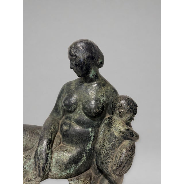 Henry-Ernest Parayre, Seated Mother and Child, H. Rouard Foundry, Paris, 1928 For Sale In Providence - Image 6 of 15