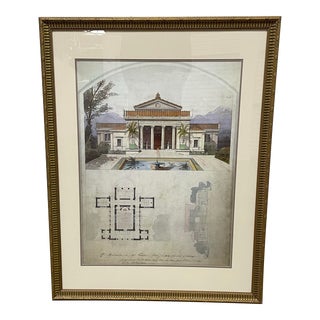 French Architectural Print of a Botanical Pavilion For Sale