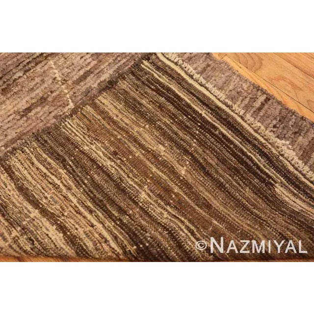 Earthy Brown Tribal Design Modern Moroccan Hallway Runner Rug, Country Origin: Afghanistan, Rug Date: New Modern