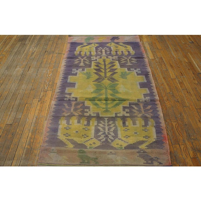 Early 20th Century Indian Cotton Dhurrie Carpet ( 3'6" x 6'9" - 107 x 206 ) Antique Dhurrie Small Scatter Size Cotton...