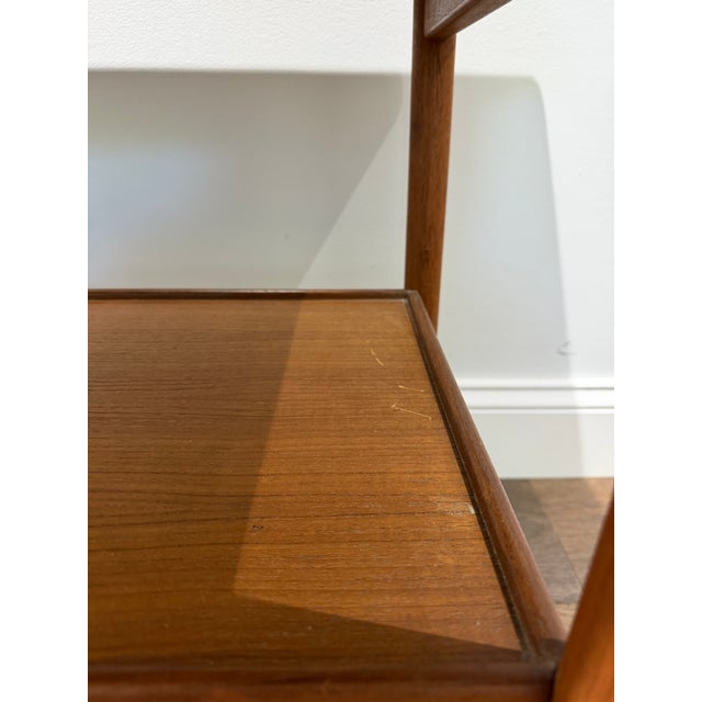 1960s Danish Modern Teak Expandable Serving Trolley on Brass Casters For Sale - Image 9 of 9