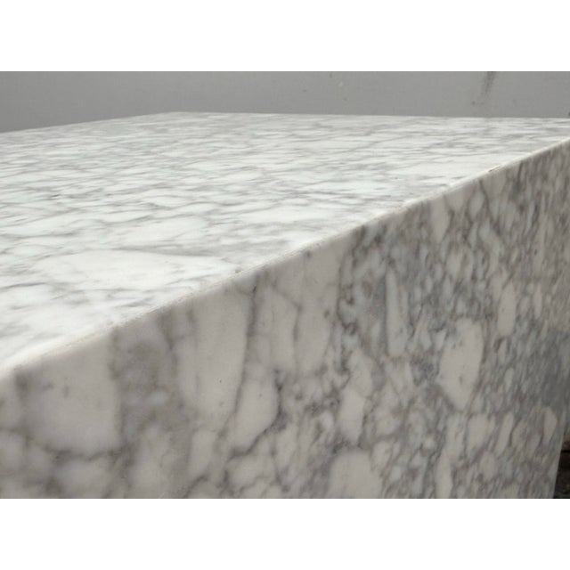 White Timothy Oulton for Restoration Hardware Marble Plinth Cube Side Table For Sale - Image 8 of 12
