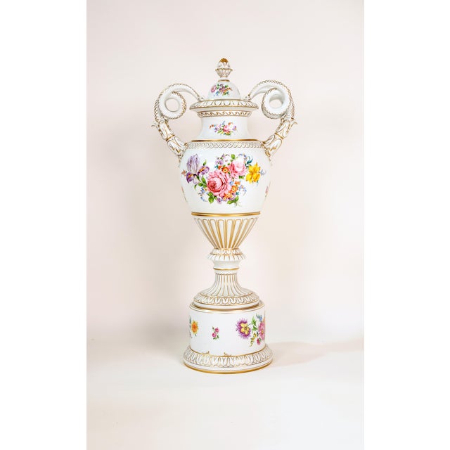 Large Ornate Vase with Snake Handles, 1970 For Sale - Image 6 of 18