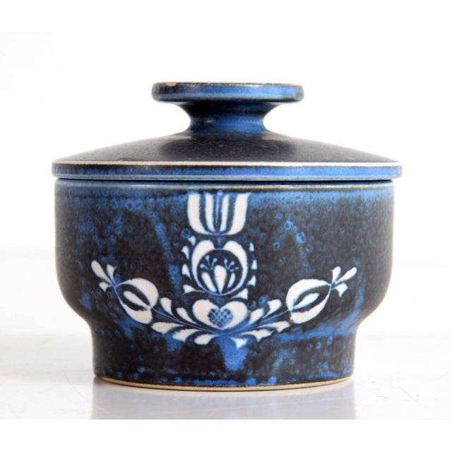 Here is a beautiful vintage mid century modern studio pottery lidded jar by Thoms Keramik! It is signed on the underside,...