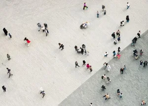 Urban Crowd' Contemporary Archival Color Photograph Print From the Original Negative by George Clerk - 20x24