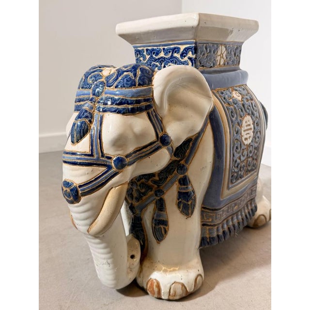 Elephant Garden Stool in Ceramic For Sale - Image 3 of 6