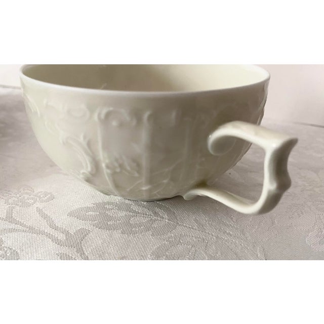 Rosenthal Germany Rosenthal Sanssouci Ivory Pair of Cup and Saucers Set Mid 20th Century Mint Condition For Sale - Image 4 of 15