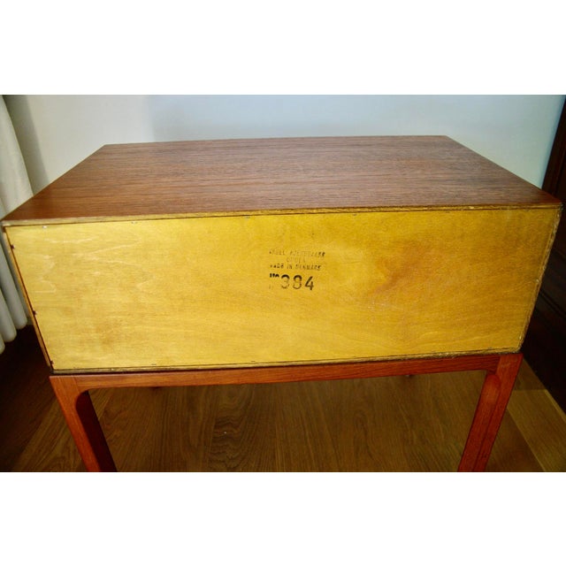 Aksel Kjersgaard Model 384 Bedside Table in Teak by Kai Kristiansen for Aksel Kjersgaard, 1960s For Sale - Image 4 of 9