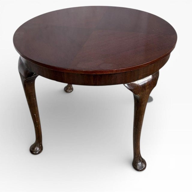 Wood Mahogany Tea Table Walnut Coffee Table with Marquetry Side Panels, Legs Mahogany Tea Table Walnut Coffee Table with Marquetry Side Panels, Legs For Sale - Image 7 of 7